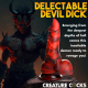 Creature Cocks Dildo Horny Devil m. Saugnapf Silikon Dämonen-Penisdildo rot-schwarz mit Hörnern kaufen