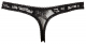 Damen G-String schrittoffen Spitze schwarz