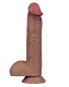 Dildo Dual Layer Nature Cock 9-Inch curved Silikon braun