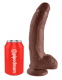 Dildo m. Hoden King Cock 9 Inch Balls braun