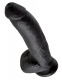 Dildo m. Hoden King Cock 9 Inch Balls schwarz