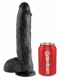 Dildo m. Hoden King Cock 10 Inch Balls schwarz