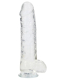 Gode avec ventouse Realistic Cock 10-Inch transparent avec scrotum 25.4cm x 6cm insérable TPE réaliste acheter