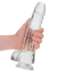 Godemiché avec ventouse Realistic Cock 10-Inch transparent avec scrotum 25.4cm x 6cm insérable TPE acheter