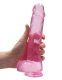 Dildo m. Saugfuss Realistic Cock 9-Inch pink mit Hodensack 19cm x 4.5cm einführbar TPE von REALROCK kaufen