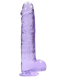 Dildo w. Suction Cup Realistic Cock 9-Inch purple ultra-soft & lifelike TPE 19cm x 4.5cm insertable with Veins buy cheap