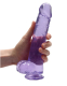 Dildo w. Suction Cup Realistic Cock 9-Inch purple ultra-soft TPE 19cm x 4.5cm with Veins by REALROCK buy cheap