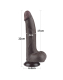 Dildo Sliding Skin 8.5-Inch slim w. screwed Suction Base black