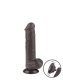 Dildo Sliding Skin 8-Inch m. abschraubbarem Saugnapf braun