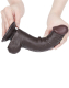 Dildo Sliding Skin 8-Inch m. abschraubbarem Saugnapf braun