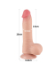 Dildo Sliding Skin 8-Inch slim w. screwed Suction Base