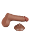 Dildo Sliding Skin 8-Inch slim w. screwed Suction Base brown