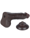 Dildo Sliding Skin 8-Inch slim w. screwed Suction Base brown