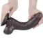 Dildo Sliding Skin 8-Inch slim w. screwed Suction Base brown