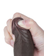 Dildo Sliding Skin 8-Inch slim w. screwed Suction Base brown