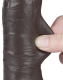 Dildo Sliding Skin 8-Inch slim w. screwed Suction Base brown