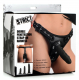 Double Penetration Strap-On Harness w. 3 Dildos PU-Leather