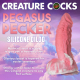 Acheter gode fantaisie avec ventouse Pegasus Pecker silicone rose-blanc avec ailes phallus épais avec rainures & bosses