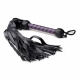 Flogger Peitsche Hirschleder Premium schwarz-violett