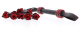 Flogger-Peitsche Rosen geflochten Leder mit Rosenblüten in Schwarz-Rot BdSM Schlagwerkzeug kaufen