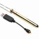 Necklace w. Steel Vibrator rechargeable golden-colored