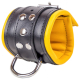 Handfesseln gepolstert m. D-Ring Leder schwarz-gelb gerundete Kanten inklusive Schnapp-Karabiner von THE RED kaufen