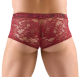 Mens Hotpants Flower Lace red transparent & elastic with covered Waistband up to XXL by SVENJOYMENT buy cheap