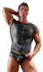 Jockslip Neopren Look schwarz-blau