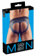 Jockslip Neopren Look schwarz-blau