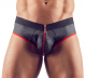 Jockslip look néoprène noir-rouge