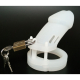 Chastity Cage Silicone CockLock CB-6000 white with flexible & soft Penis-Tube with Opening for urinating & 5 Cock Rings buy