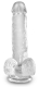 King Cock Dildo w. Balls 6-Inch transparent