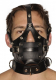 Head Restraint Leather Muzzle w. Blindfold & Gag Premium