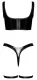 Top bustier laqué & string porte-jarretelles avec bretelles réglables & fermeture crochet Acheter string G avec cuissardes