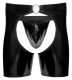Vinyl Chaps & Thong w. elastic Waistband decorative Metal-O-Ring black glossy open Butt Pants by BLACK LEVEL buy