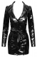 PVC Vinyl Mini Dress-Coat Black Level