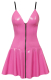 Lack Minikleid m. ausgestelltem Rockteil pink