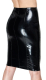 Vinyl Skirt knee-length w. Zipper stylish elegant black glossy tight Cut with silver-colored 2-Way Zipper by BLACK LEVEL buy