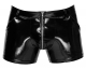 Lack Shorts m. Reissverschluss & Gürtelschlaufen