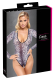 Body manches longues ouvert aspect peau de serpent filet fin transparence élastique de COTTELLI LINGERIE acheter à bas prix