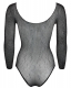 Bodysuit transparent long Sleeves Mesh w. Rhinestones