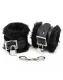 Leder Fussfesseln gepolstert m. Kunstfell & Schlösser