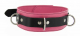 Leder Halsfessel Deluxe pink-schwarz abschliessbar