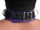 Leather Collar Deluxe purple-black lockable