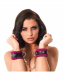 Leather Wrist Cuffs Soft Velours pink