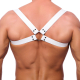 Leder Rückenharness m. Schulterriemen weiss L-XL mit Schnallen schwarze Metallhardware von THE RED günstig kaufen