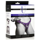 Leder Umschnalldildogürtel Corset Harness violett