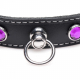 Lederhalsband m. Strass & Ring Royal Vixen violett