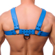 Lederharness m. Druckknöpfen Bulldog blau L-XL mit D-Ringen schwarze Metallhardware von THE RED günstig kaufen