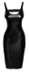 Midi-Kleid m. Beinreissverschluss & Rüschenband Wetlook sexy tiefe Ausschnitte vorn & hinten von NOIR günstig kaufen